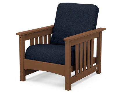 POLYWOOD® Club Mission Chair in Teak / Marine Indigo