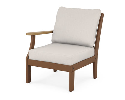 POLYWOOD® Braxton Modular Left Arm Chair in Teak / Natural / Cast Ash