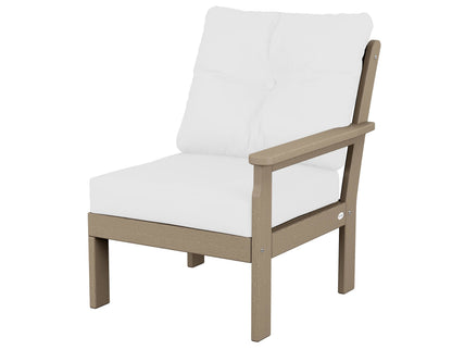 POLYWOOD® Vineyard Modular Right Arm Chair in Vintage Sahara / Natural