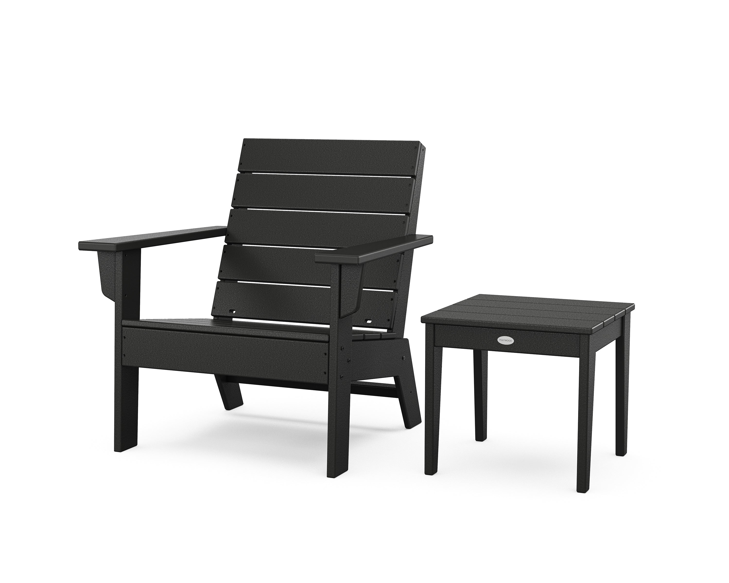 POLYWOOD® Eastport Lounge Chair 2-Piece Set in Black