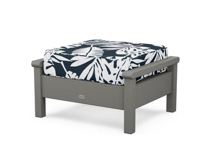POLYWOOD® Harbour Deep Seating Ottoman in Slate Grey / Leaf Marine Indigo