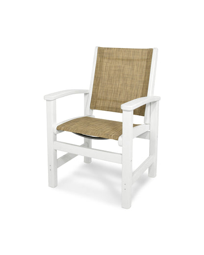 POLYWOOD® Coastal Dining Chair in White / Burlap Sling
