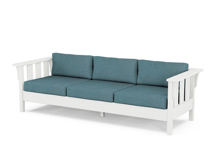 Martha Stewart by POLYWOOD® Acadia Deep Seating Sofa in White / Ocean Teal
