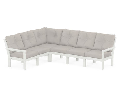POLYWOOD® Vineyard 6-Piece Sectional in Vintage White / Cast Ash