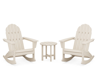 POLYWOOD® Vineyard 3-Piece Adirondack Rocking Chair Set in Sand