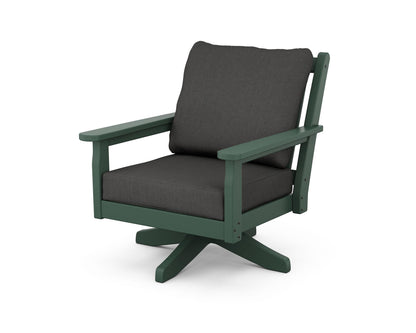 POLYWOOD® Chippendale Deep Seating Swivel Chair in Green / Spectrum Carbon
