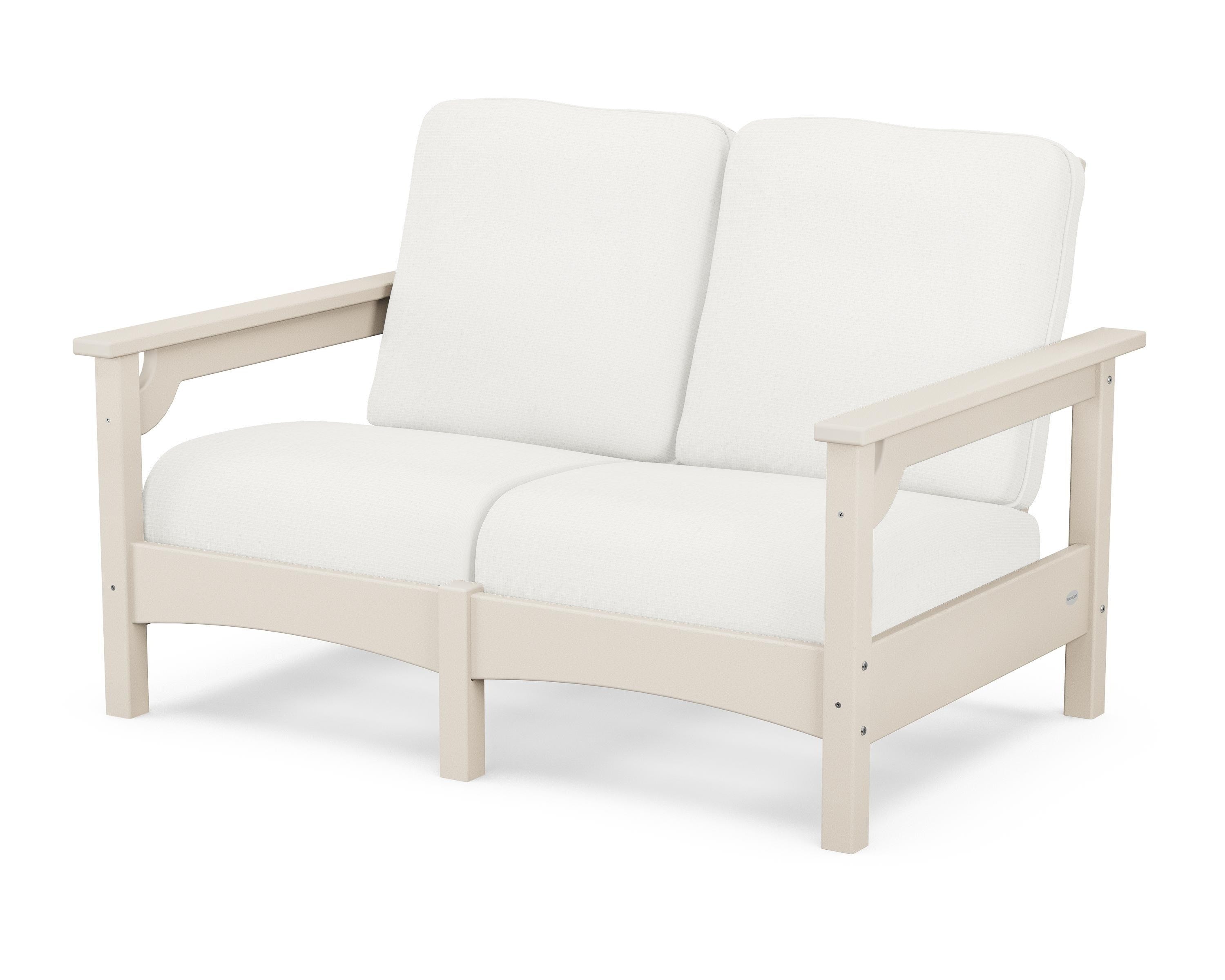 POLYWOOD® Club Loveseat in Sand / Natural Linen