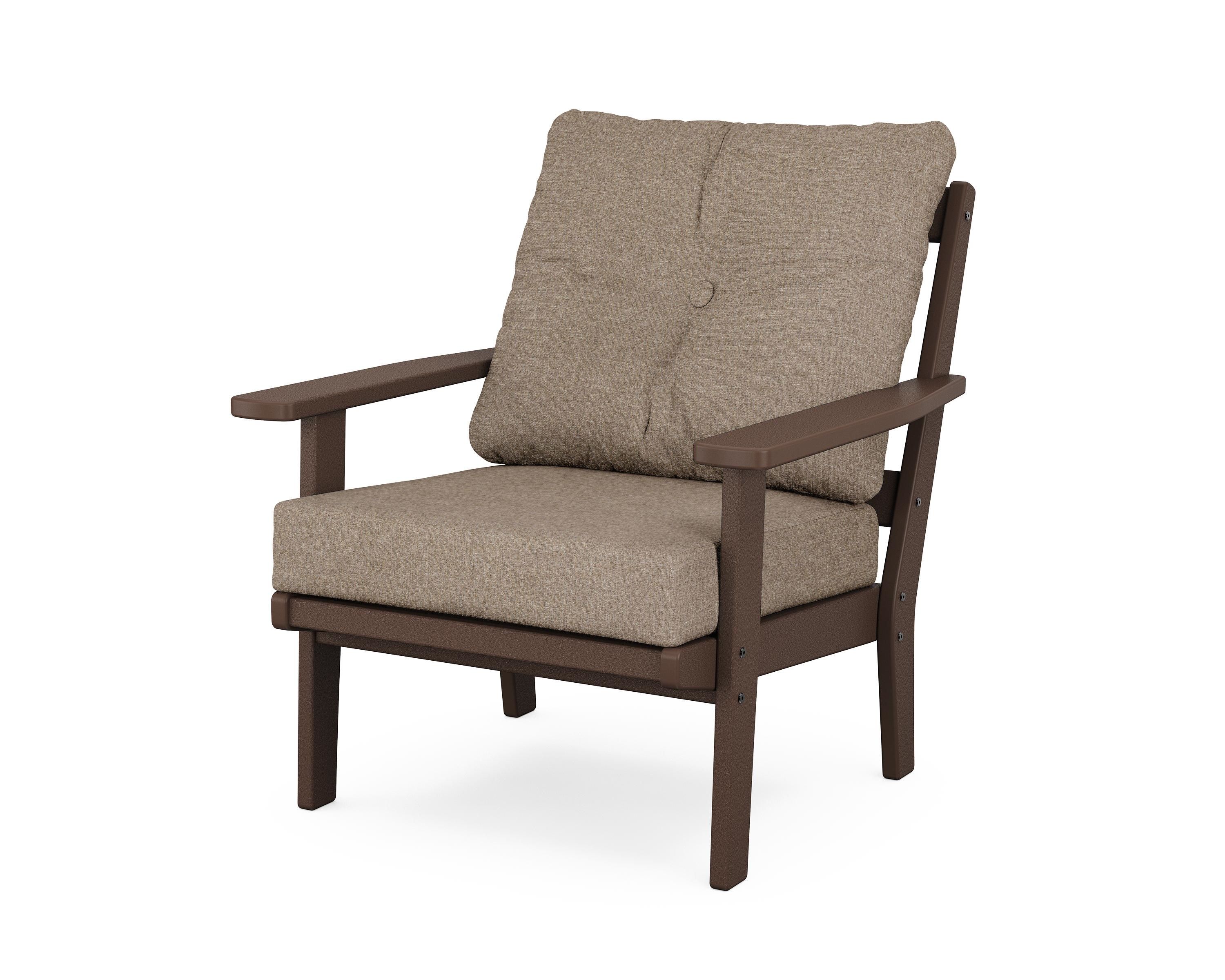 POLYWOOD® Prairie Deep Seating Chair in Mahogany / Spiced Burlap