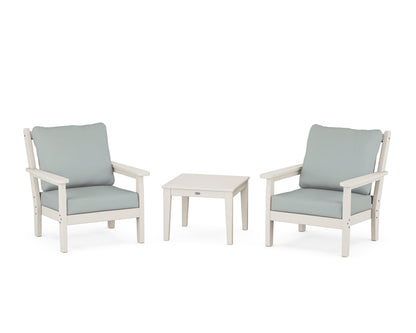 POLYWOOD® Chippendale 3-Piece Deep Seating Set in Sand / Spa