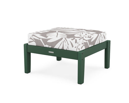 Martha Stewart by POLYWOOD® Chinoiserie Deep Seating Ottoman in Green / Leaf Grey Mist