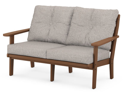 POLYWOOD® Lakeside Deep Seating Loveseat in Teak / Weathered Tweed