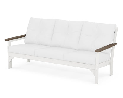 POLYWOOD® Vineyard Deep Seating Sofa in White / Kona / Natural