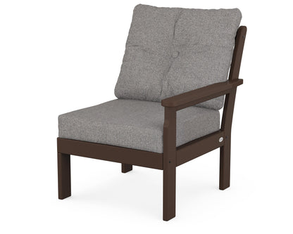 POLYWOOD® Vineyard Modular Right Arm Chair in Mahogany / Grey Mist