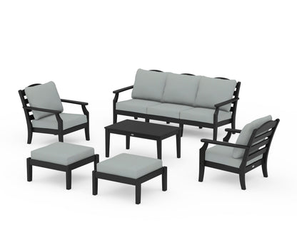 Draper James™ by  POLYWOOD® Savannah 6-Piece Lounge Sofa Set in Black / Spa