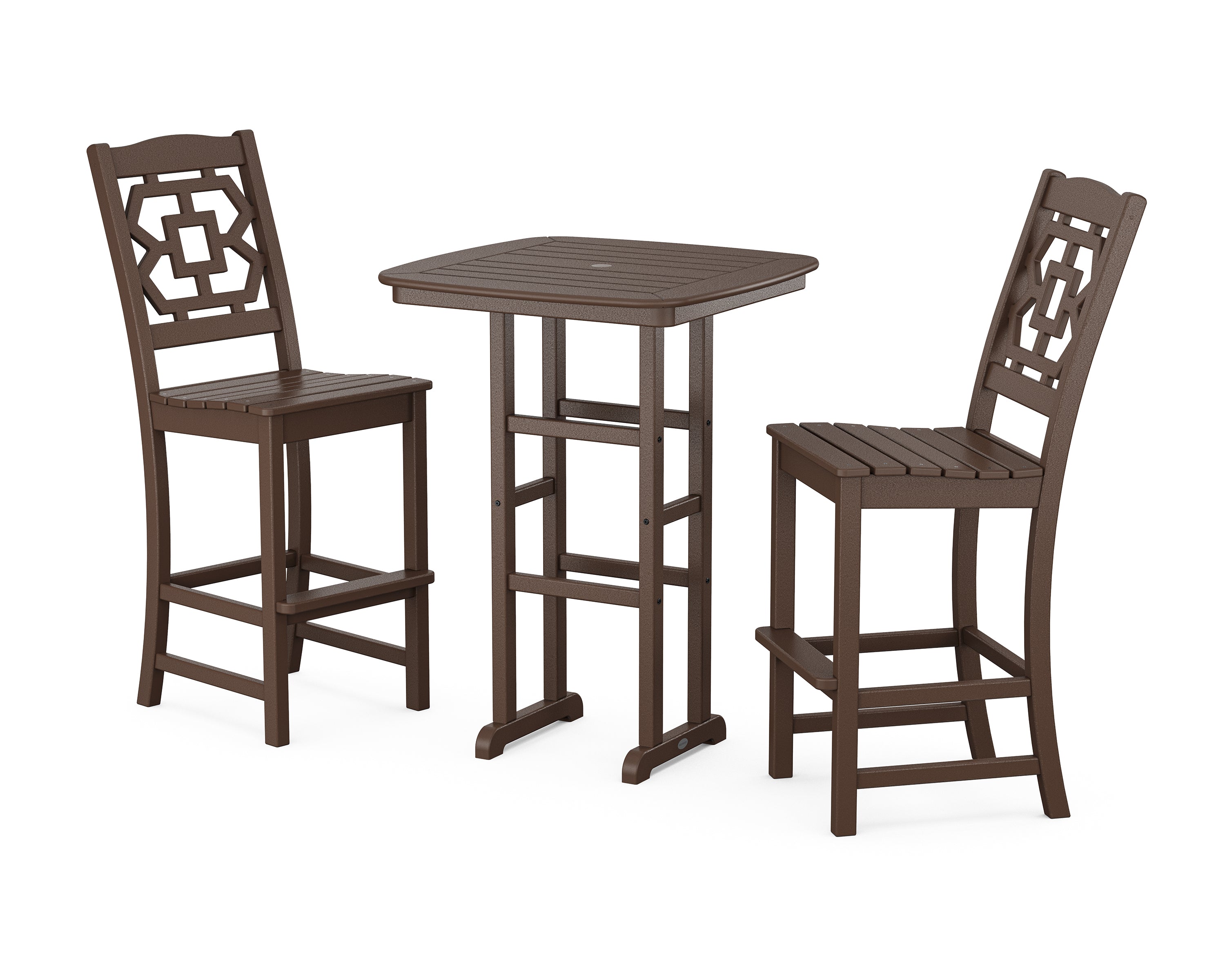 Martha Stewart by POLYWOOD® Chinoiserie 3-Piece Bar Set in Mahogany
