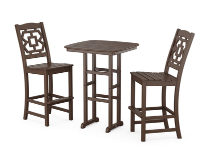 Martha Stewart by POLYWOOD® Chinoiserie 3-Piece Bar Set in Mahogany