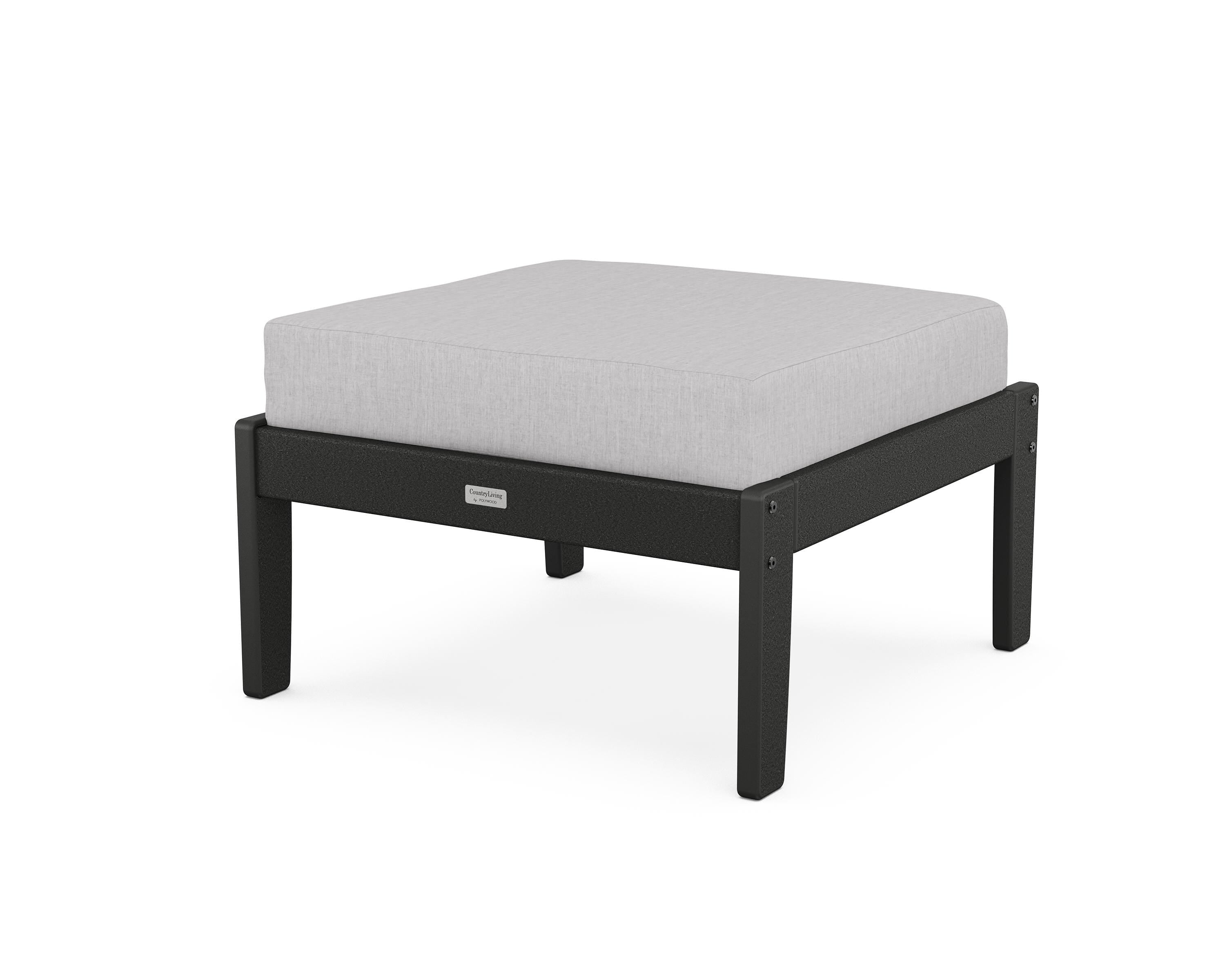 Country Living Cottage Deep Seating Ottoman in Black / Granite