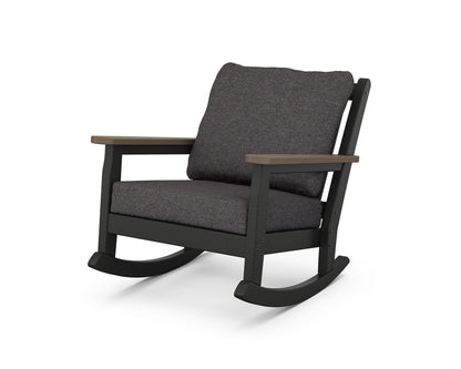 POLYWOOD® Chippendale Deep Seating Rocking Chair in Black / Kona / Ash Charcoal