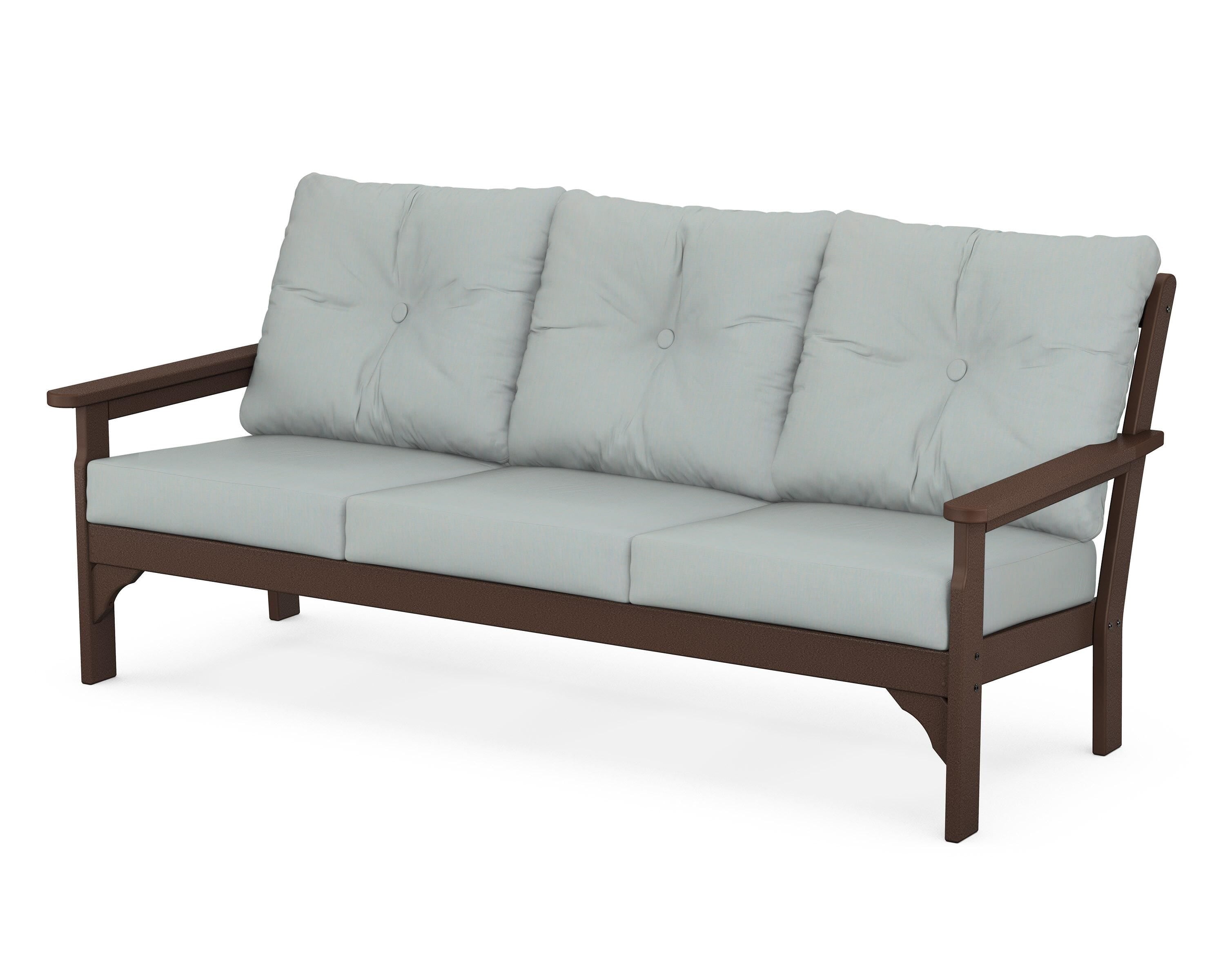 POLYWOOD® Vineyard Deep Seating Sofa in Mahogany / Spa