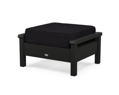 POLYWOOD® Harbour Deep Seating Ottoman in Black / Midnight Linen