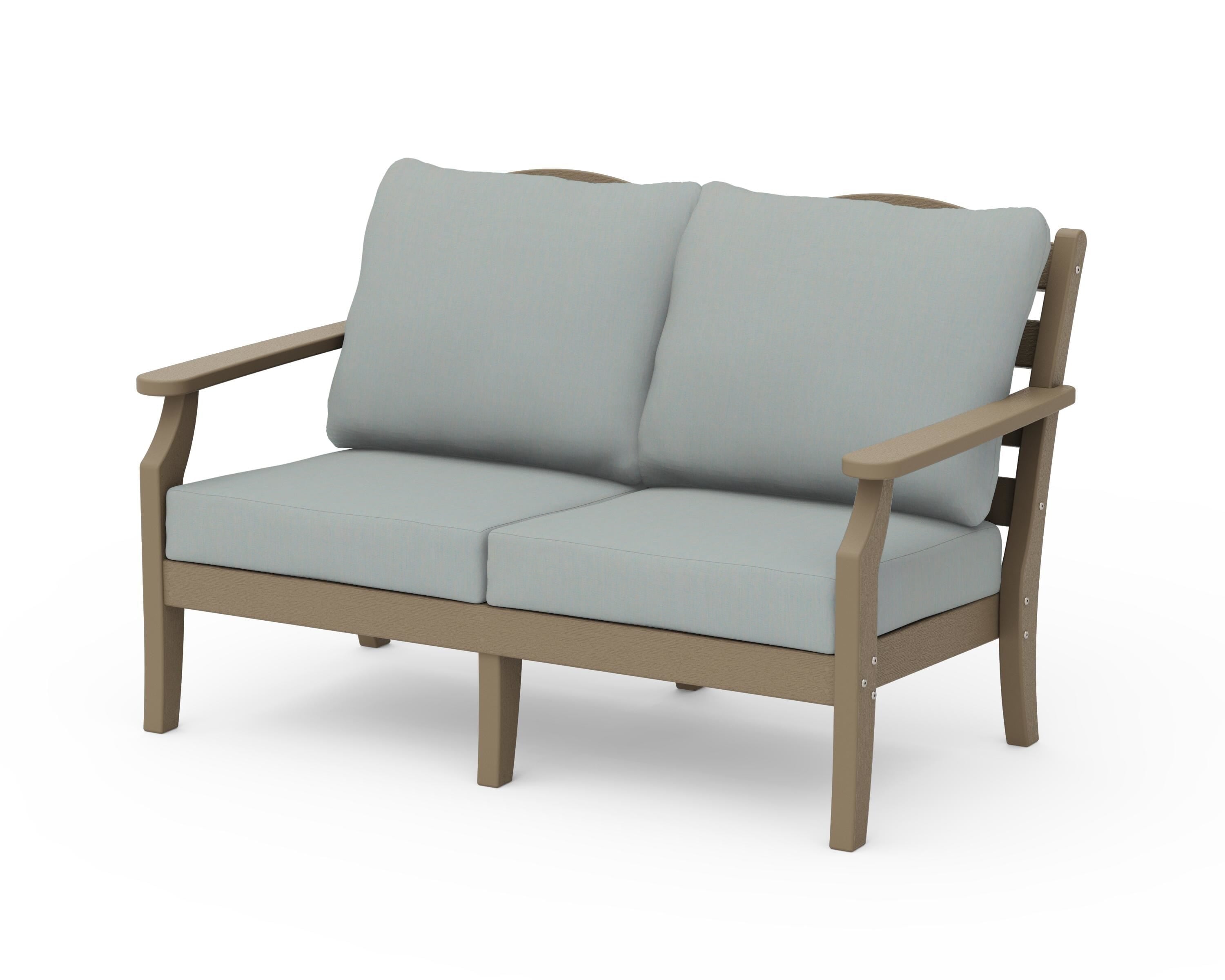 Draper James™ by  POLYWOOD® Savannah Deep Seating Loveseat in Vintage Sahara / Spa