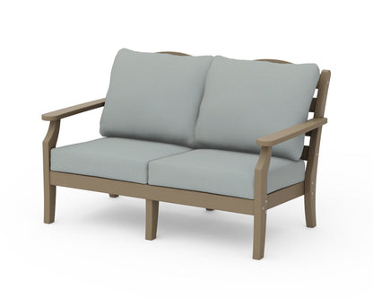 Draper James™ by  POLYWOOD® Savannah Deep Seating Loveseat in Vintage Sahara / Spa