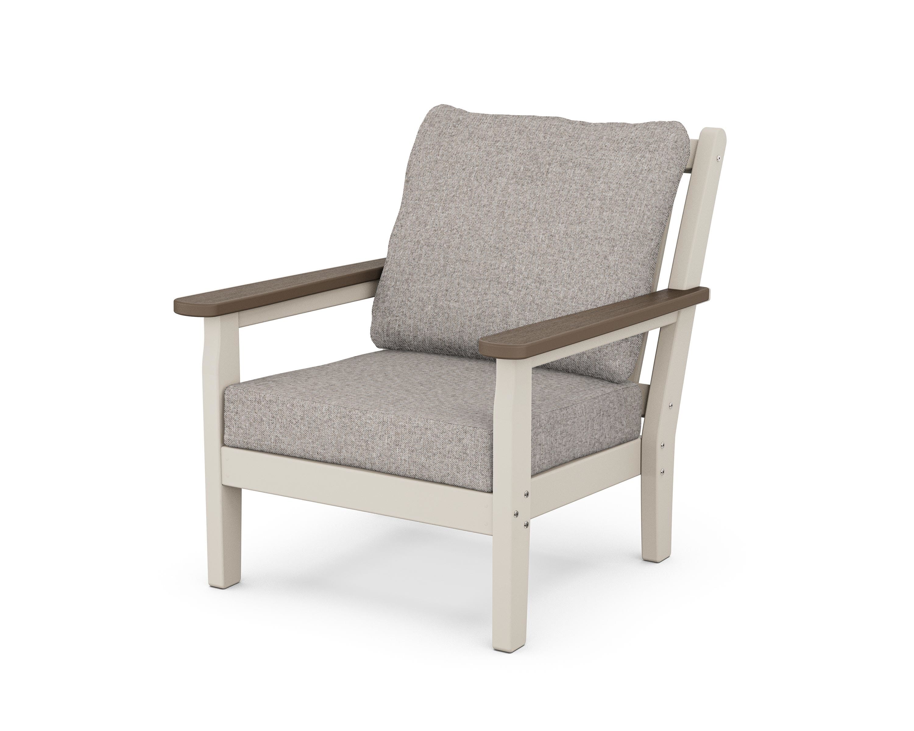 POLYWOOD® Chippendale Deep Seating Chair in Sand / Kona / Weathered Tweed