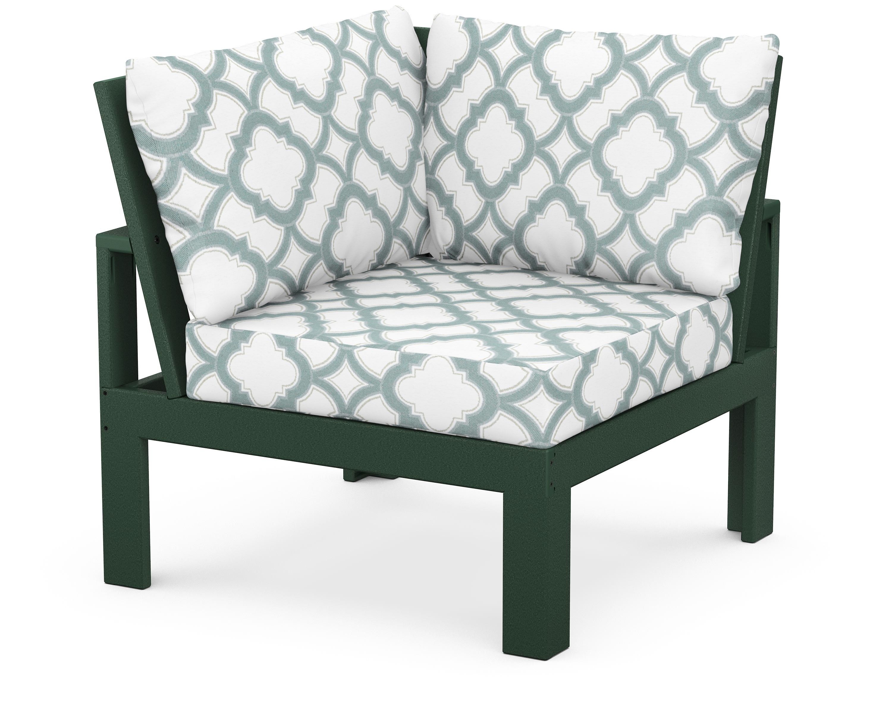 Unbranded Modular Corner Chair in Green / Trellis Glacier Spa