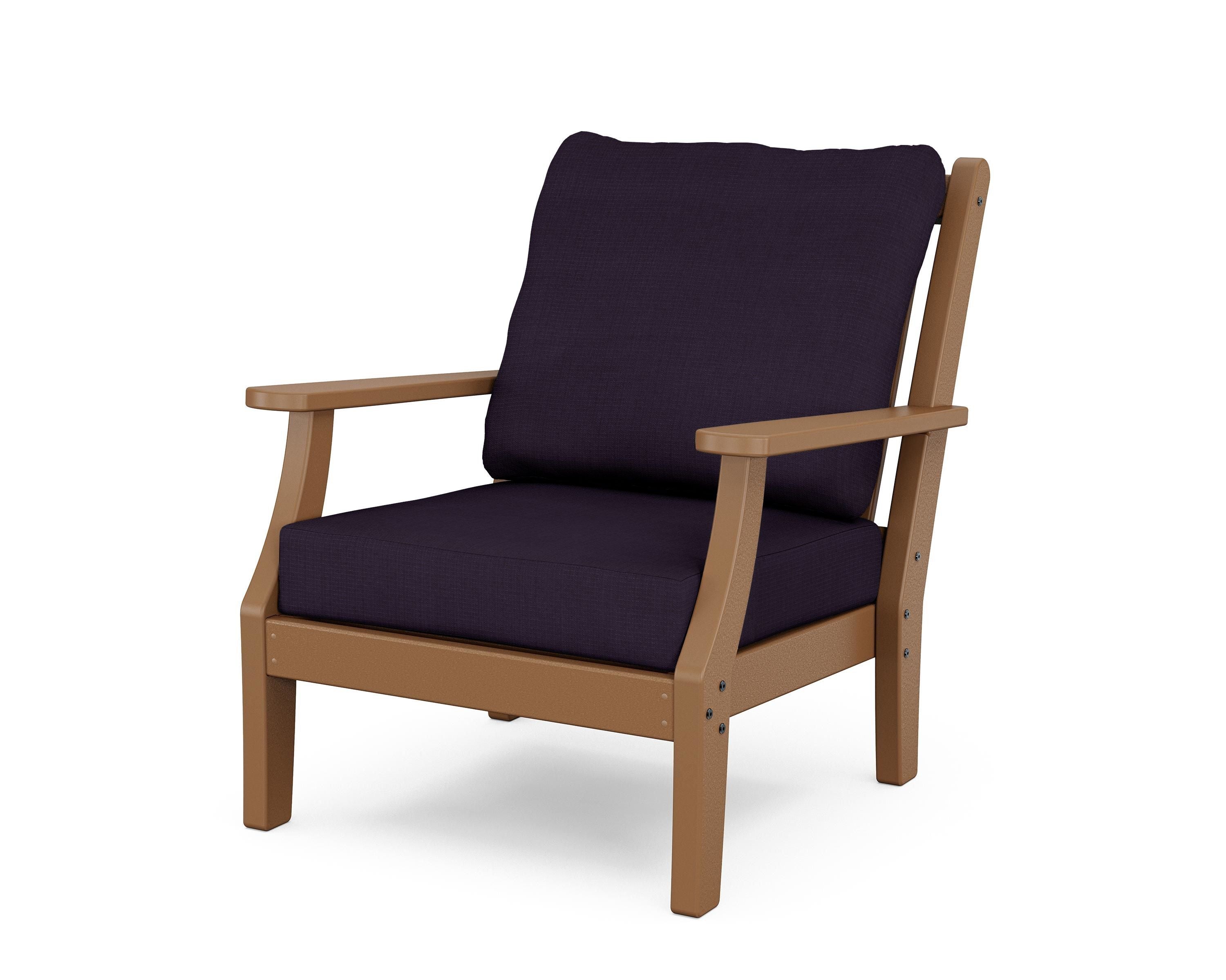 Country Living Wovendale Deep Seating Chair in Teak / Navy Linen