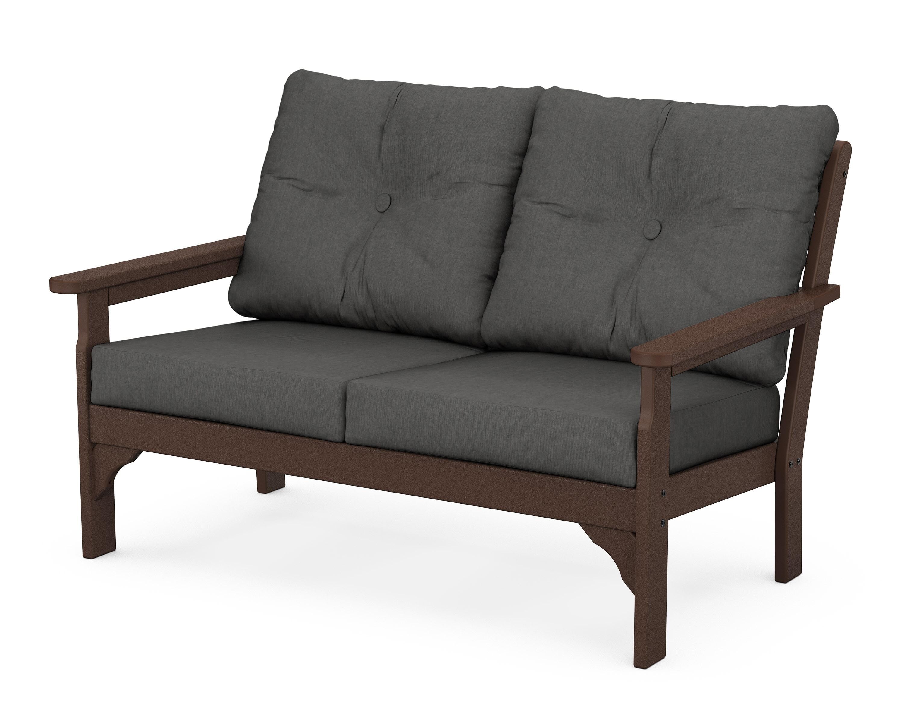 POLYWOOD® Vineyard Deep Seating Loveseat in Mahogany / Spectrum Carbon