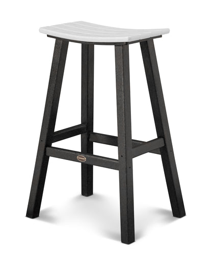 POLYWOOD® Contempo 30" Saddle Bar Stool in Black / White