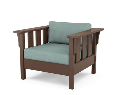 Martha Stewart by POLYWOOD® Acadia Deep Seating Chair in Mahogany / Glacier Spa