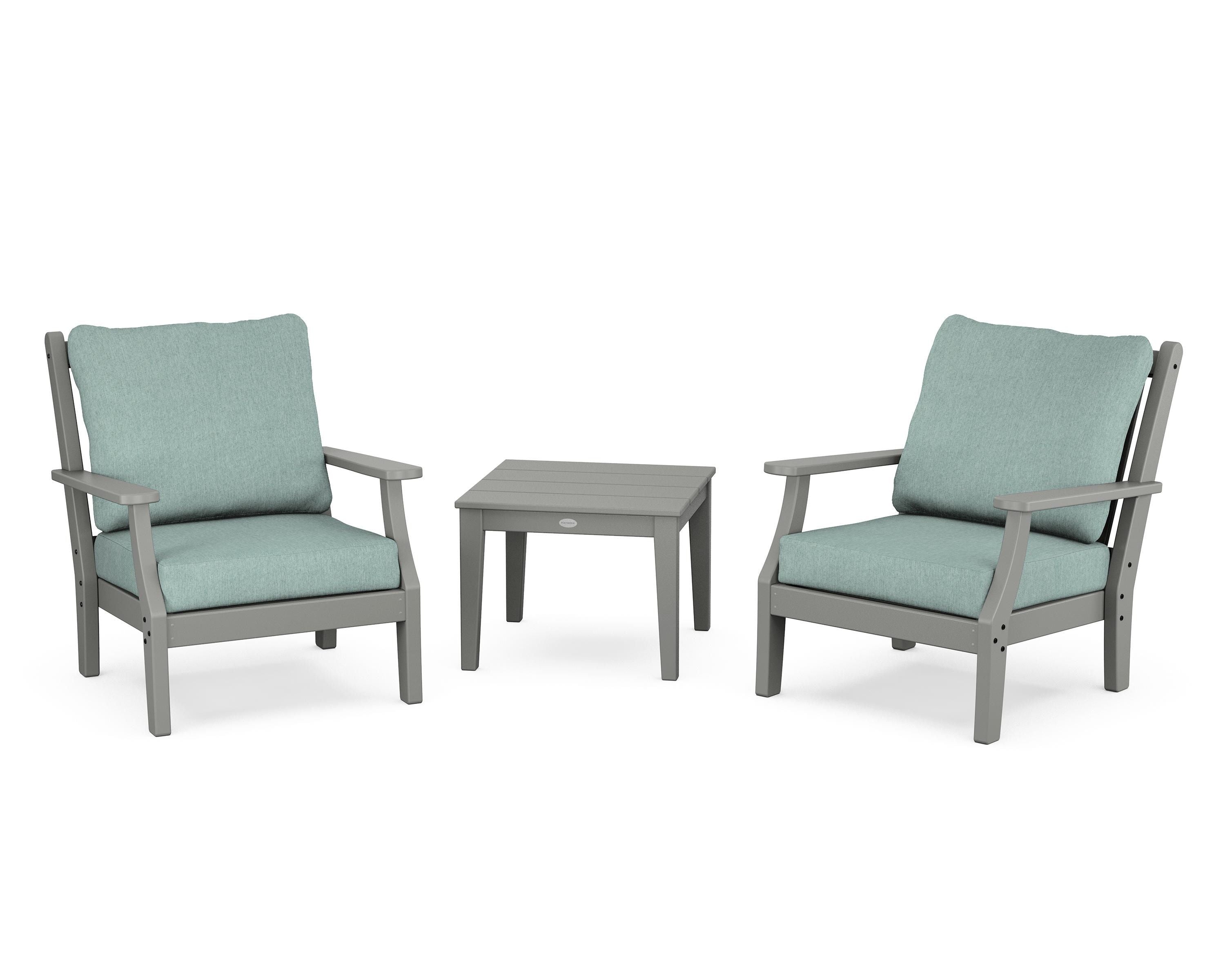 Country Living Wovendale 3-Piece Deep Seating Set in Slate Grey / Glacier Spa