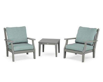 Country Living Wovendale 3-Piece Deep Seating Set in Slate Grey / Glacier Spa