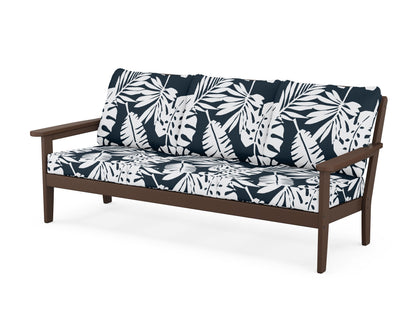 Country Living Cottage Deep Seating Sofa in Mahogany / Leaf Marine Indigo