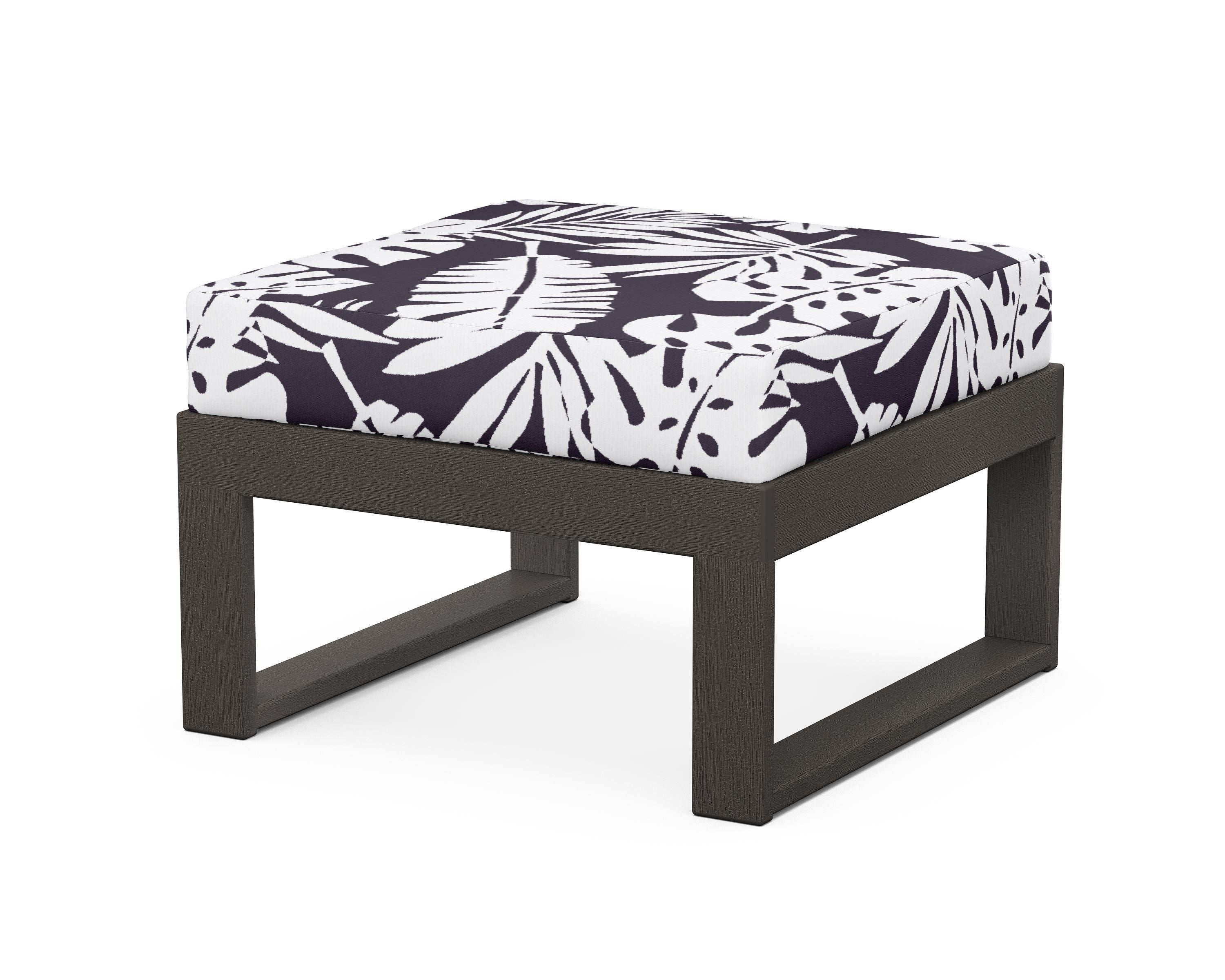 Unbranded Modular Ottoman - Modern in Vintage Coffee / Leaf Navy