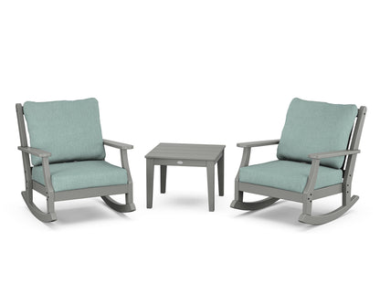 Country Living Wovendale 3-Piece Deep Seating Rocker Set in Slate Grey / Glacier Spa