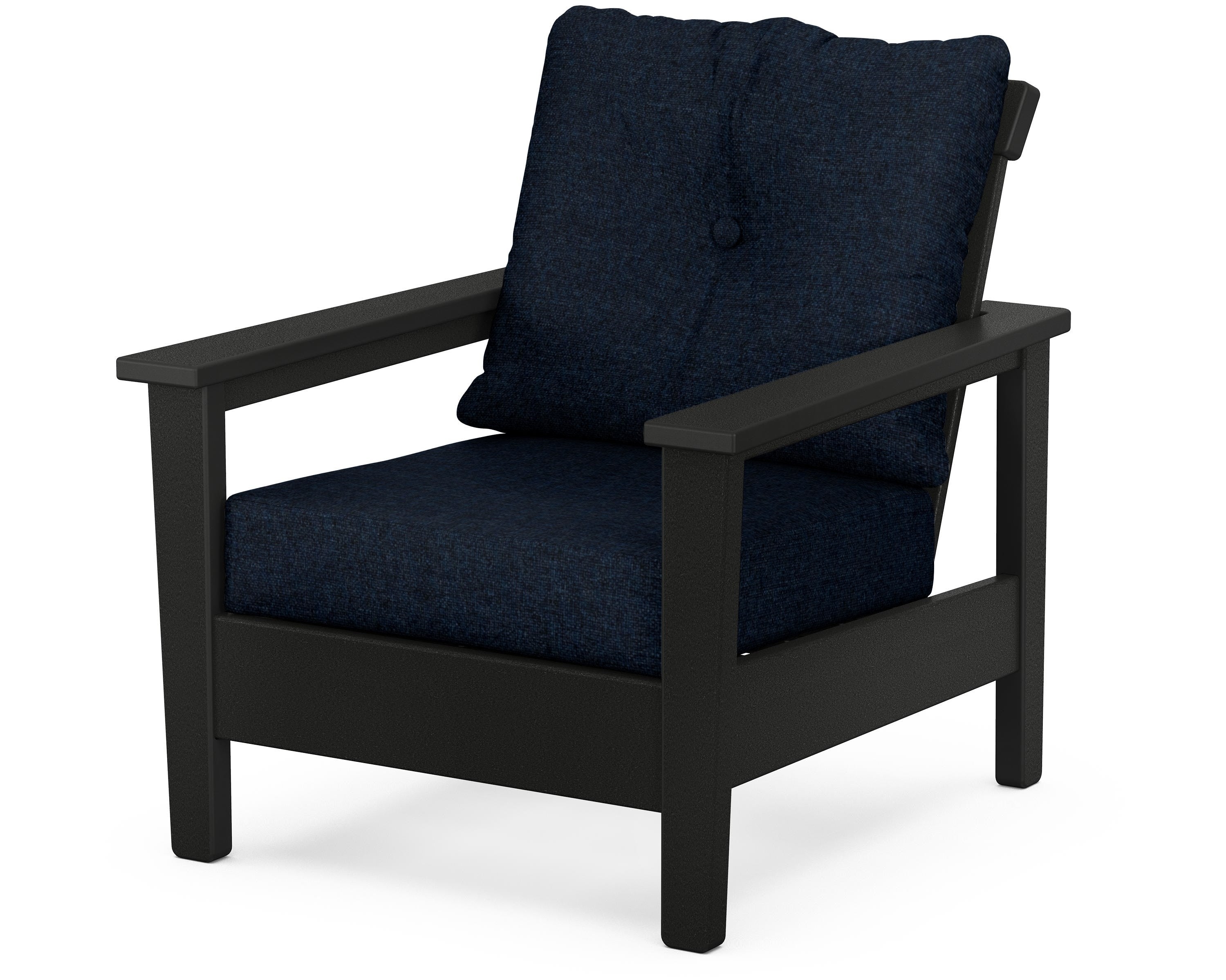 POLYWOOD® Prescott Deep Seating Chair in Black / Marine Indigo