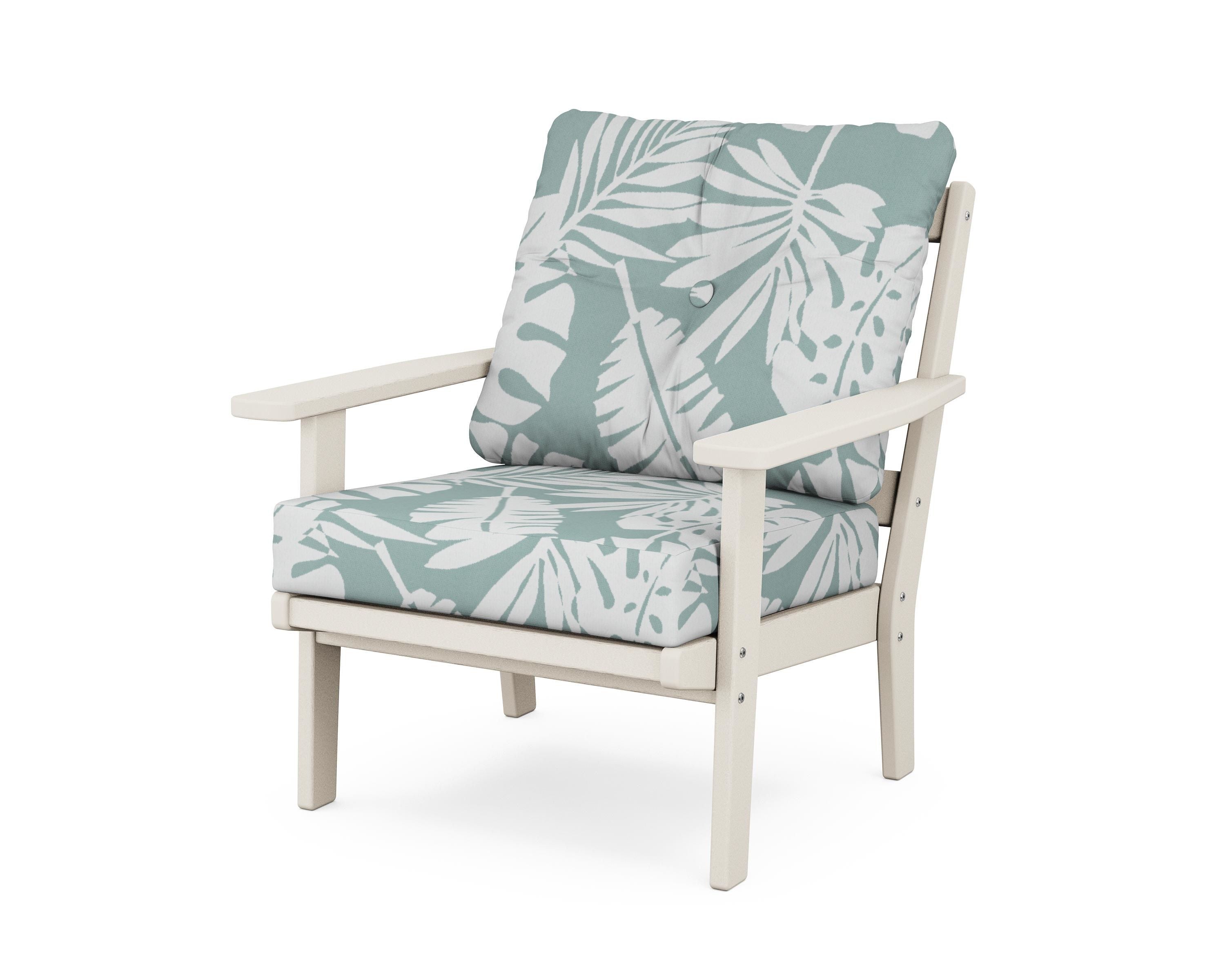 POLYWOOD® Prairie Deep Seating Chair in Sand / Leaf Glacier Spa