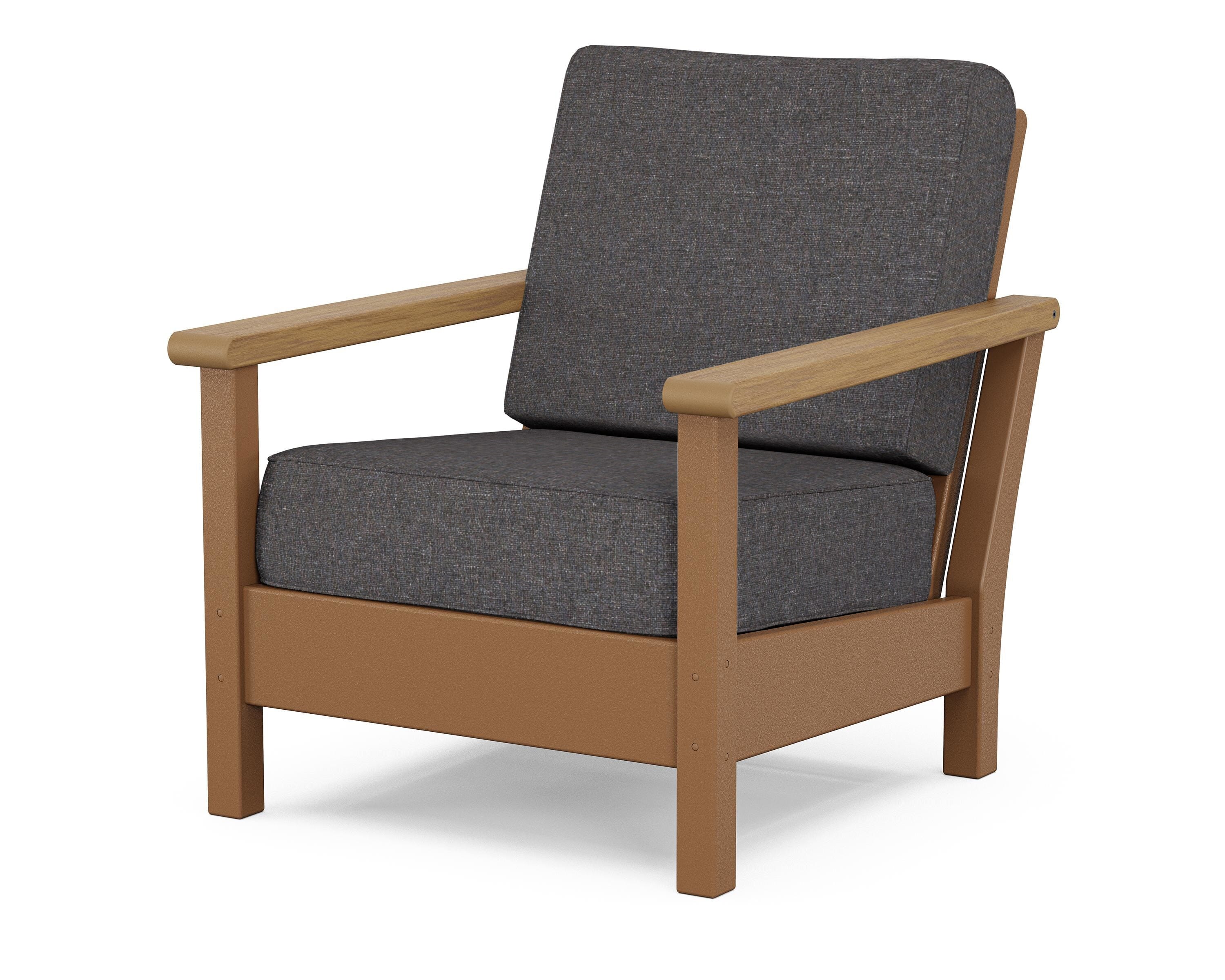 POLYWOOD® Harbour Deep Seating Chair in Teak / Natural / Ash Charcoal