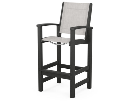 POLYWOOD® Coastal Bar Chair in Black / Parchment Sling