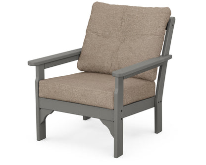 POLYWOOD® Vineyard Deep Seating Chair in Slate Grey / Spiced Burlap