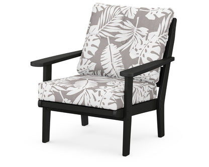 POLYWOOD® Lakeside Deep Seating Chair in Black / Leaf Grey Mist