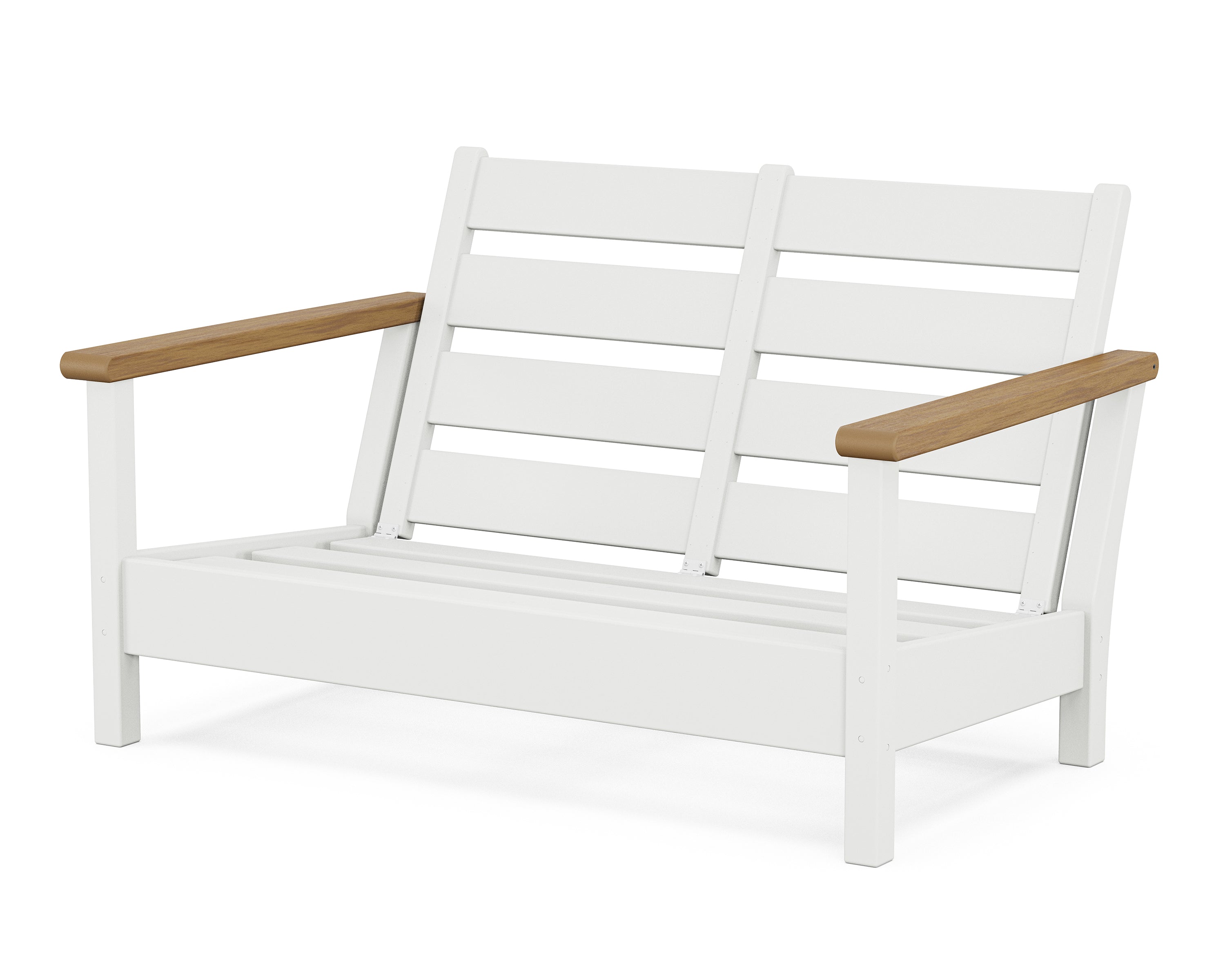 POLYWOOD® Harbour Loveseat Frame in White / Natural