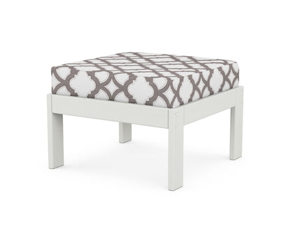 POLYWOOD® Vineyard Modular Ottoman in Vintage White / Trellis Grey Mist