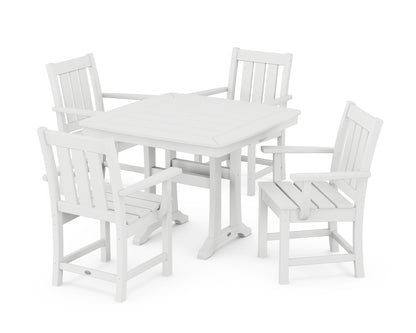 POLYWOOD® Oxford 5-Piece Dining Set with Trestle Legs in White