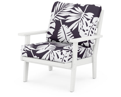 POLYWOOD® Grant Park Deep Seating Chair in White / Leaf Navy