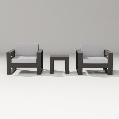 PW Designer Series Latitude 3-Piece Lounge Chair Set in Vintage Coffee / Granite