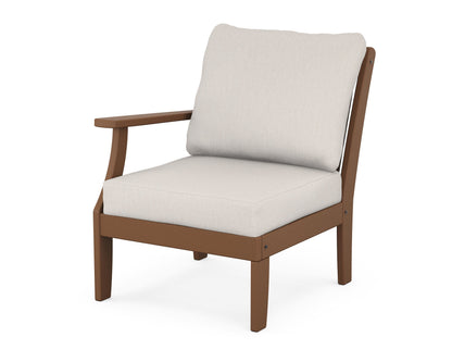POLYWOOD® Braxton Modular Left Arm Chair in Teak / Cast Ash