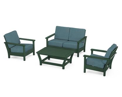 POLYWOOD® Harbour 4-Piece Deep Seating Set in Green / Ocean Teal